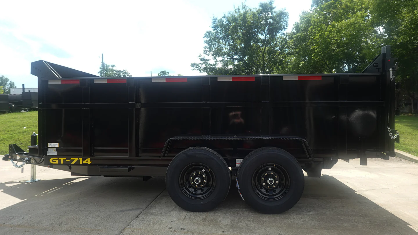 7x14 Hydraulic Dump Trailer 3ft Sides Powder Coated 2-7k Axles GVWR 14K - Image 5