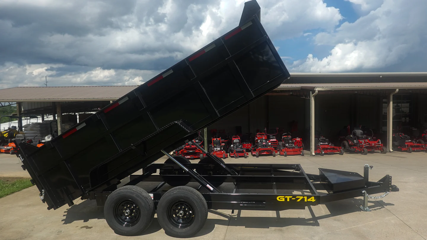 7x14 Hydraulic Dump Trailer 3ft Sides Powder Coated 2-7k Axles GVWR 14K - Image 4