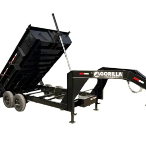 7x14 Gorilla Telescopic Gooseneck IBeam Dump Trailer 2ft Sides (2) 7K Axles